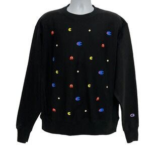 Champion Pacman Limited Edition Mens Large Unisex Black Sweatshirt 2019 NWT!